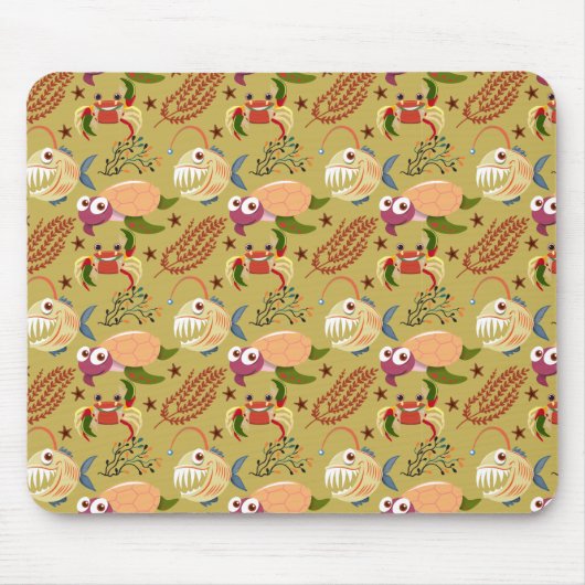Muster der Wassertiere | Meeresunterwasser 31 Mousepad (Vorne)