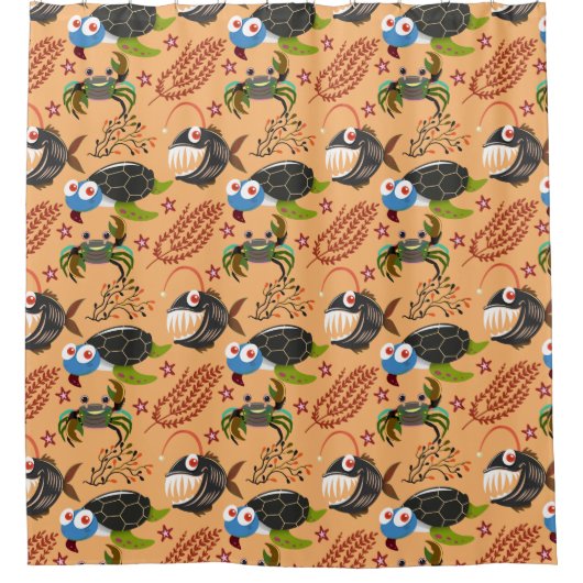 Muster der Wassertiere | Meeresunterwasser 32 Duschvorhang (Vorderseite)