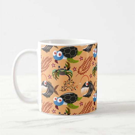 Muster der Wassertiere | Meeresunterwasser 32 Kaffeetasse (Links)