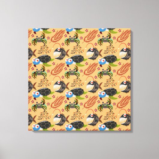 Muster der Wassertiere | Meeresunterwasser 32 Leinwanddruck (Vorderseite)