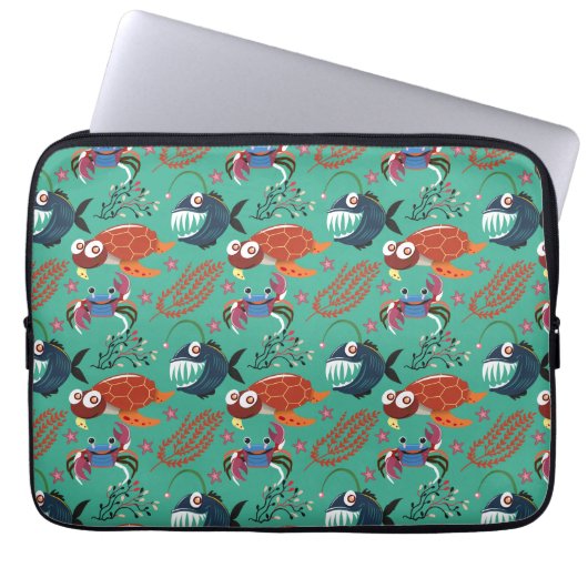 Muster der Wassertiere | Meeresunterwasser 33 Laptopschutzhülle (Vorderseite)