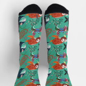 Muster der Wassertiere | Meeresunterwasser 33 Socken (Oben)
