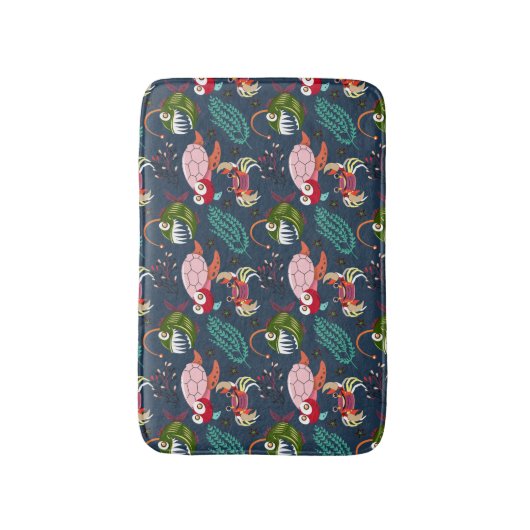 Muster der Wassertiere | Meeresunterwasser 34 Badematte (Vorderseite Vertikal)