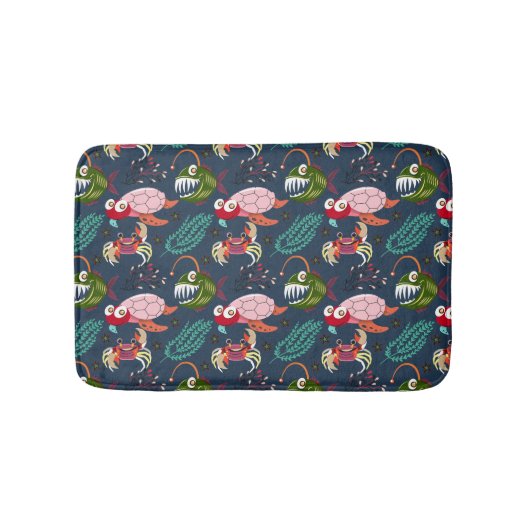 Muster der Wassertiere | Meeresunterwasser 34 Badematte (Vorderseite)
