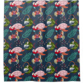 Muster der Wassertiere | Meeresunterwasser 34 Duschvorhang (Vorderseite)