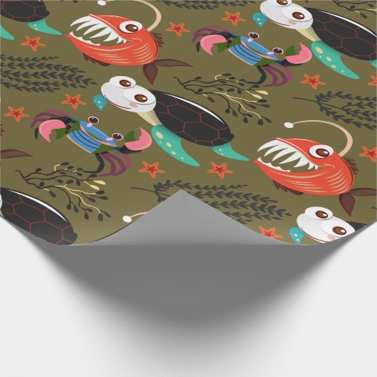 Muster der Wassertiere | Meeresunterwasser 36 Geschenkpapier (Ecke)