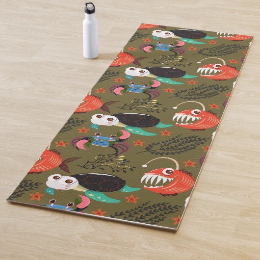 Muster der Wassertiere | Meeresunterwasser 36 Yogamatte (Beispiel)