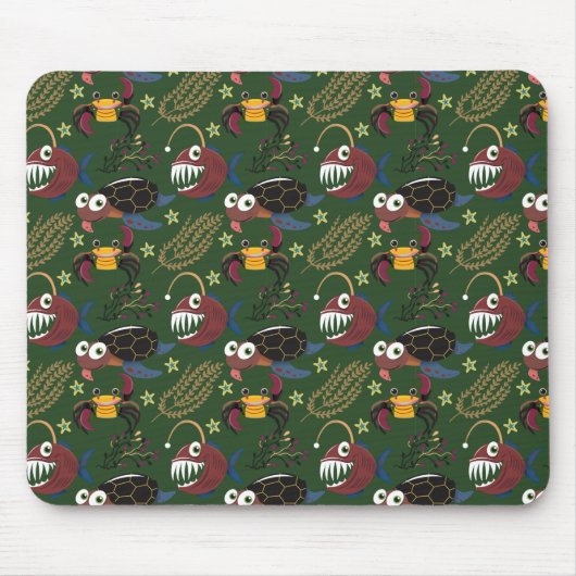 Muster der Wassertiere | Meeresunterwasser 38 Mousepad (Vorne)