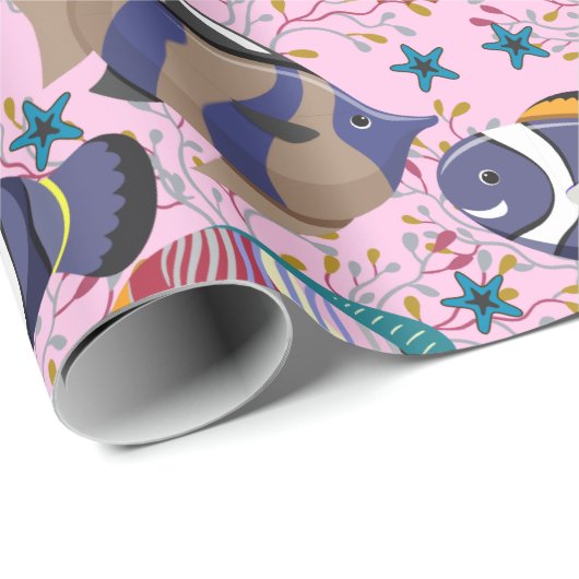 Muster der Wassertiere | Meeresunterwasser 39 Geschenkpapier (Rolleneckpunkt)