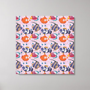 Muster der Wassertiere Meeresunterwasser 39 Leinwanddruck