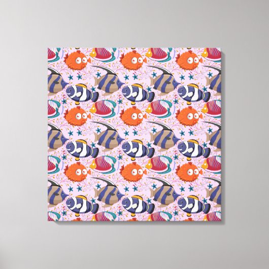 Muster der Wassertiere | Meeresunterwasser 39 Leinwanddruck (Vorderseite)