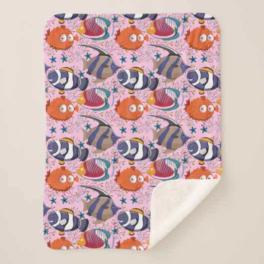 Muster der Wassertiere | Meeresunterwasser 39 Sherpadecke (Vorderseite)