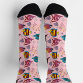 Muster der Wassertiere | Meeresunterwasser 3 Socken (Oben)