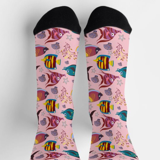 Muster der Wassertiere | Meeresunterwasser 3 Socken (Oben)