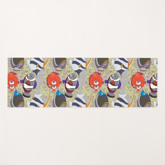 Muster der Wassertiere | Meeresunterwasser 40 Yogamatte (Vorderseite (Horizontal))