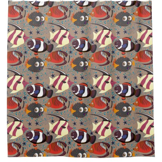 Muster der Wassertiere | Meeresunterwasser 41 Duschvorhang (Vorderseite)