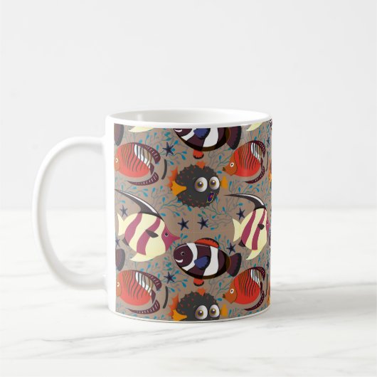 Muster der Wassertiere | Meeresunterwasser 41 Kaffeetasse (Links)