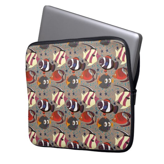 Muster der Wassertiere | Meeresunterwasser 41 Laptopschutzhülle (Vorderseite Links)
