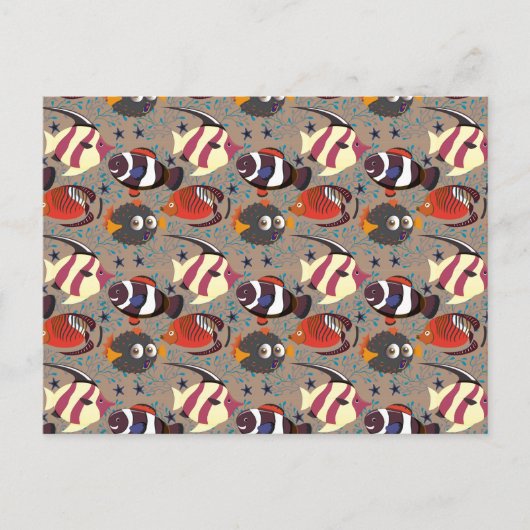 Muster der Wassertiere | Meeresunterwasser 41 Postkarte (Vorderseite)