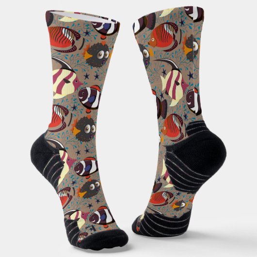 Muster der Wassertiere | Meeresunterwasser 41 Socken (Gewinkelt)