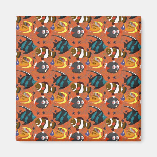 Muster der Wassertiere | Meeresunterwasser 42 Magnet (Vorne)