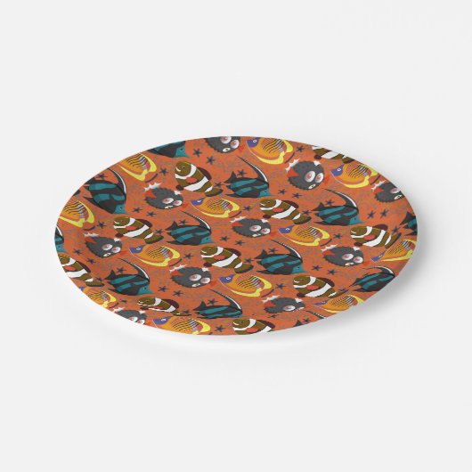 Muster der Wassertiere | Meeresunterwasser 42 Pappteller (Schrägansicht)