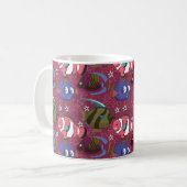 Muster der Wassertiere | Meeresunterwasser 46 Kaffeetasse (Vorderseite Links)