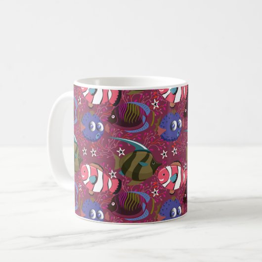 Muster der Wassertiere | Meeresunterwasser 46 Kaffeetasse (Vorderseite Links)