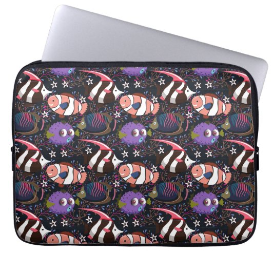 Muster der Wassertiere | Meeresunterwasser 47 Laptopschutzhülle (Vorderseite)