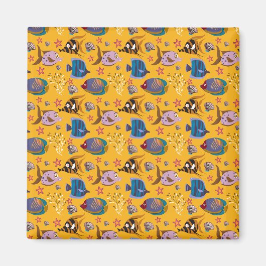 Muster der Wassertiere | Meeresunterwasser 6 Magnet (Vorne)