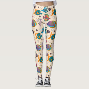 Muster der Wassertiere Unterwasserleben im Meer Leggings
