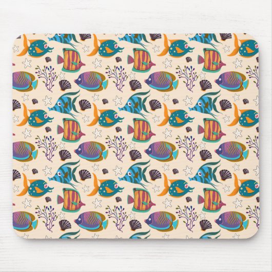 Muster der Wassertiere | Unterwasserleben im Meer Mousepad (Vorne)