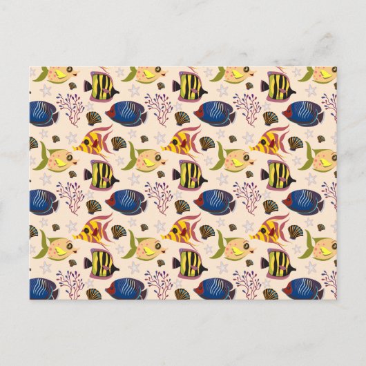 Muster der Wassertiere | Unterwasserleben im Ozean Postkarte (Vorderseite)