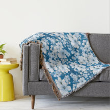 Muster der weißen Blume, blauer Hintergrund,