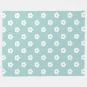 Muster der weißen Blume Fleecedecke (Vorderseite (Horizontal))
