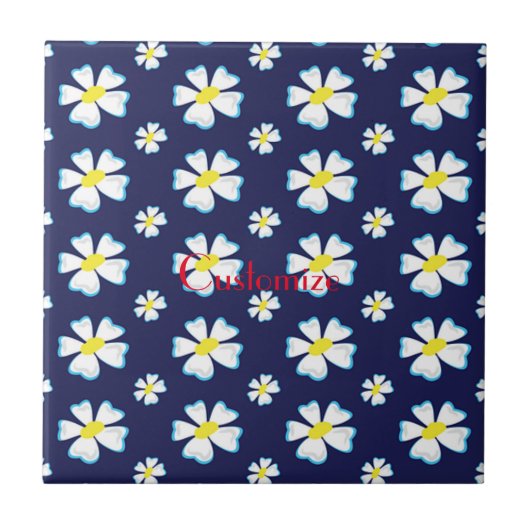 Muster der weißen Blume Thunder_Cove Fliese (Vorderseite)