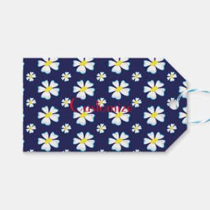 Muster der weißen Blume Thunder_Cove Geschenkanhänger