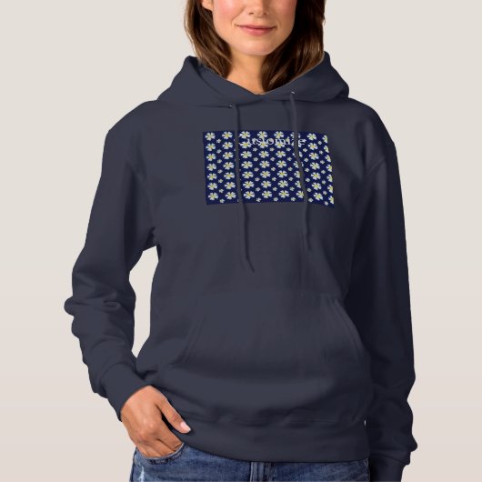 Muster der weißen Blume Thunder_Cove Hoodie (Vorderseite)
