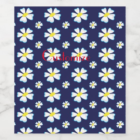 Muster der weißen Blume Thunder_Cove Weinetikett (Einzelnes Label)