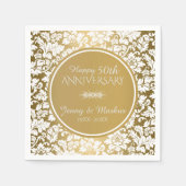 Muster der weißen Damaskus-Flora Serviette (Vorderseite)