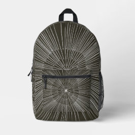 Muster der weißen Kreissäulen auf schwarzen Rucksä Bedruckter Rucksack