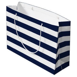 Muster der weißen Navy Blue Strips {Farbe} Große Geschenktüte