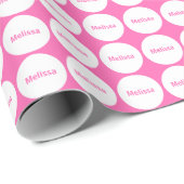 Muster der weißen Punkte auf rosa mit dem Namen Geschenkpapier (Rolleneckpunkt)
