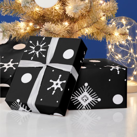Muster der weißen Schneeflocken Geschenkpapier (Feiertage)