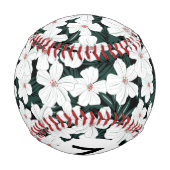 Muster der weißen tropischen Blume Baseball (Rückseite)