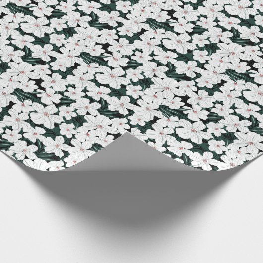 Muster der weißen tropischen Blume Geschenkpapier (Ecke)