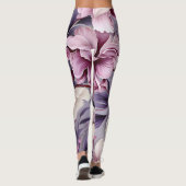 Muster der weißen und violetten Orchideen Leggings (Rückseite)