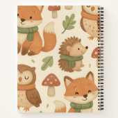 Muster der Whimsical Woodland Animals Notizblock (Rückseite)