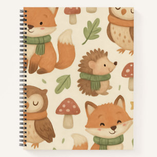 Muster der Whimsical Woodland Animals Notizblock