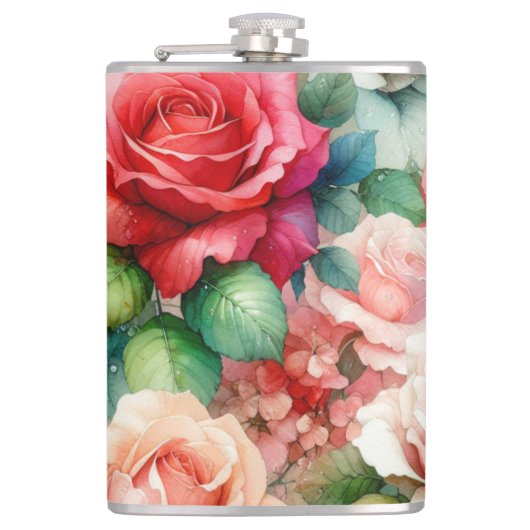 Muster der Whimsikschen Rose Flachmann (Vorderseite)